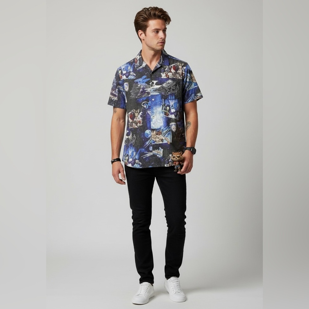 Reyn Spooner Marvel Hawaiian Shirt Large Guardians of the Galaxy NWT